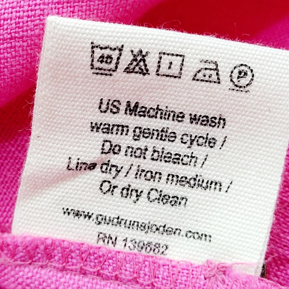 NWT GUDRUN SJODEN Magenta Pink Swedish Linen Button Front Midi Dress Large NEW - Picture 12 of 13